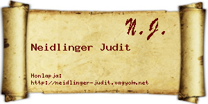 Neidlinger Judit névjegykártya
